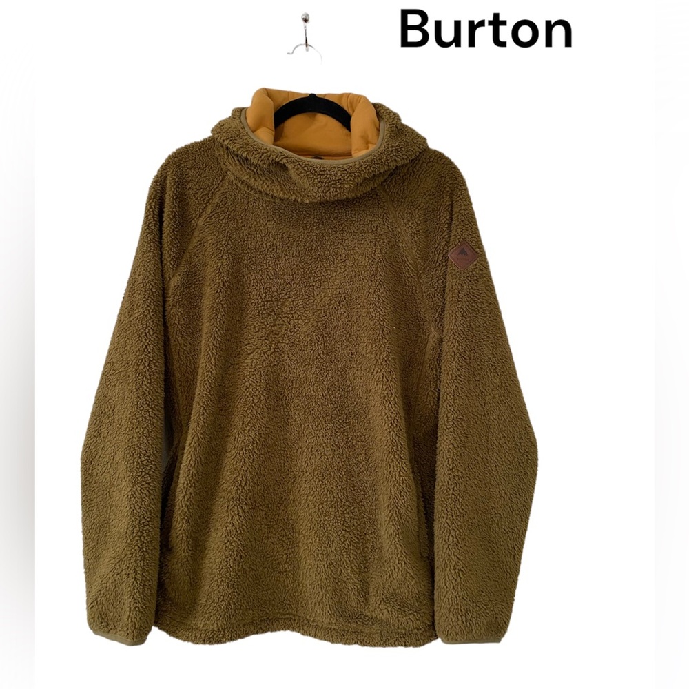 BURTON Women's Lynx Pullover Sherpa Green Fleece Pullover Sweatshirt Large L